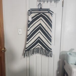 Nine West Black and White Chevron Pencil Skirt